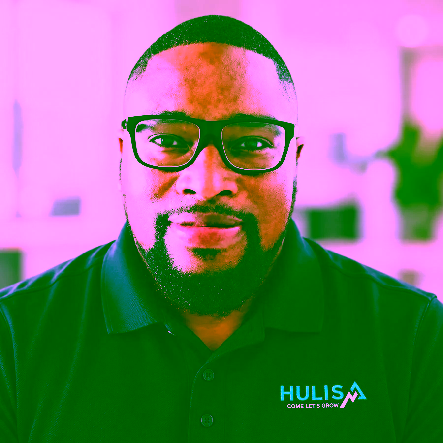 Kabelo Monareng wearing a navy Hulisa polo