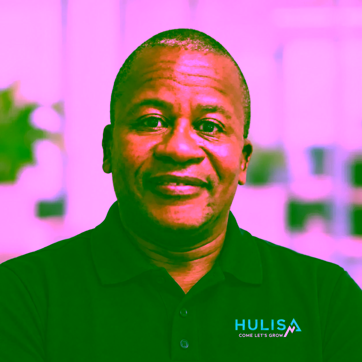 Wilson Mafokwana wearing a navy Hulisa polo