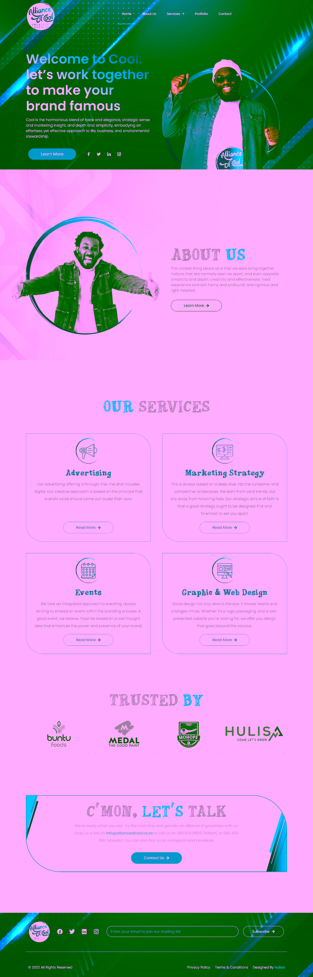 Alliance of Cool: Complete homepage journey