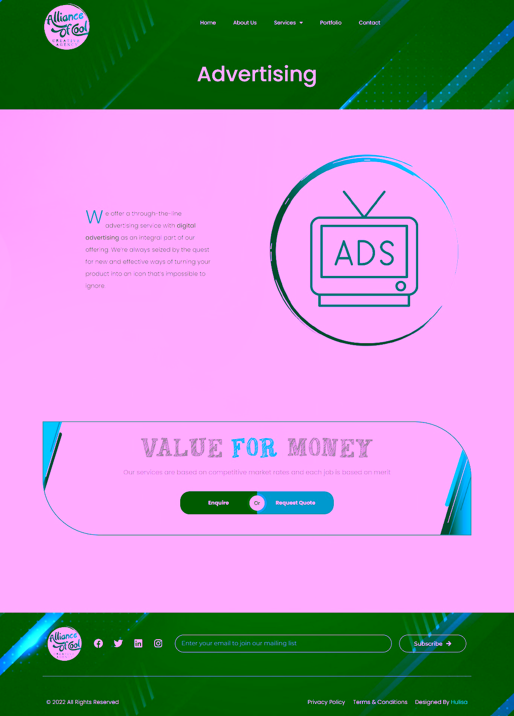 Alliance of Cool: Reusable service page