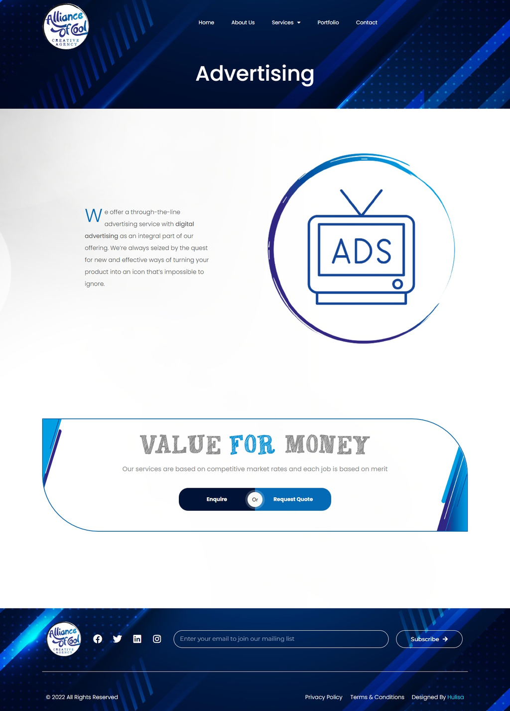 Alliance of Cool — Reusable service page
