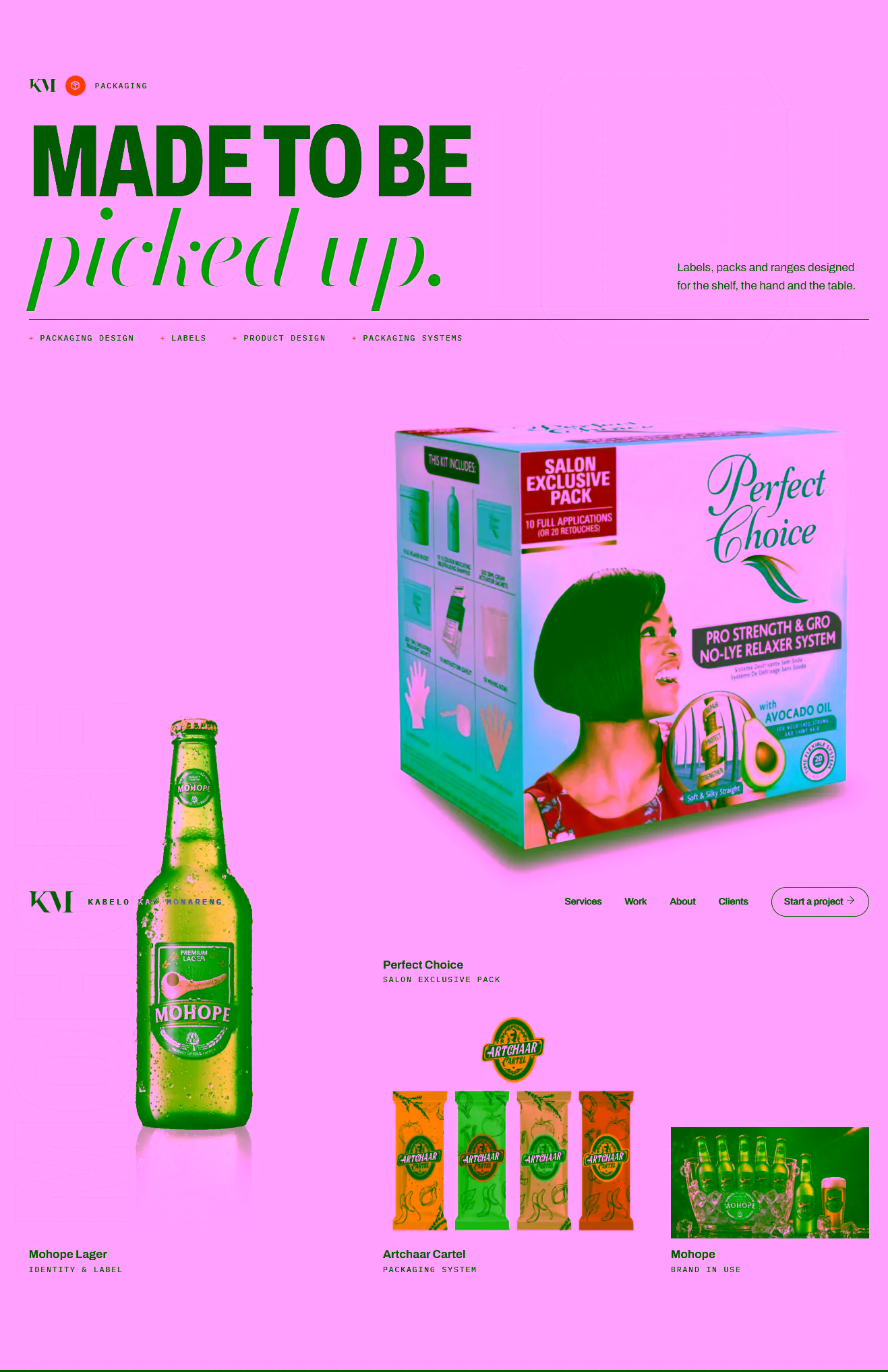 Kay Monareng portfolio, packaging section