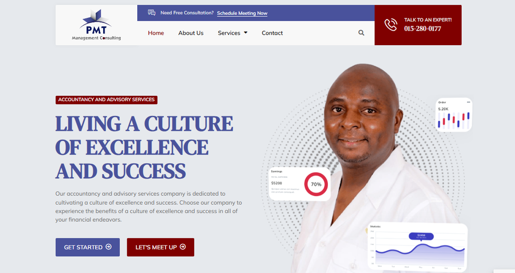 PMT Management Consulting website design