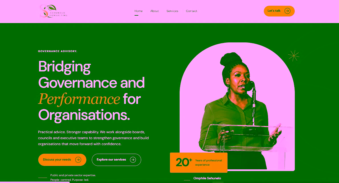 Sehunelo Consulting website design