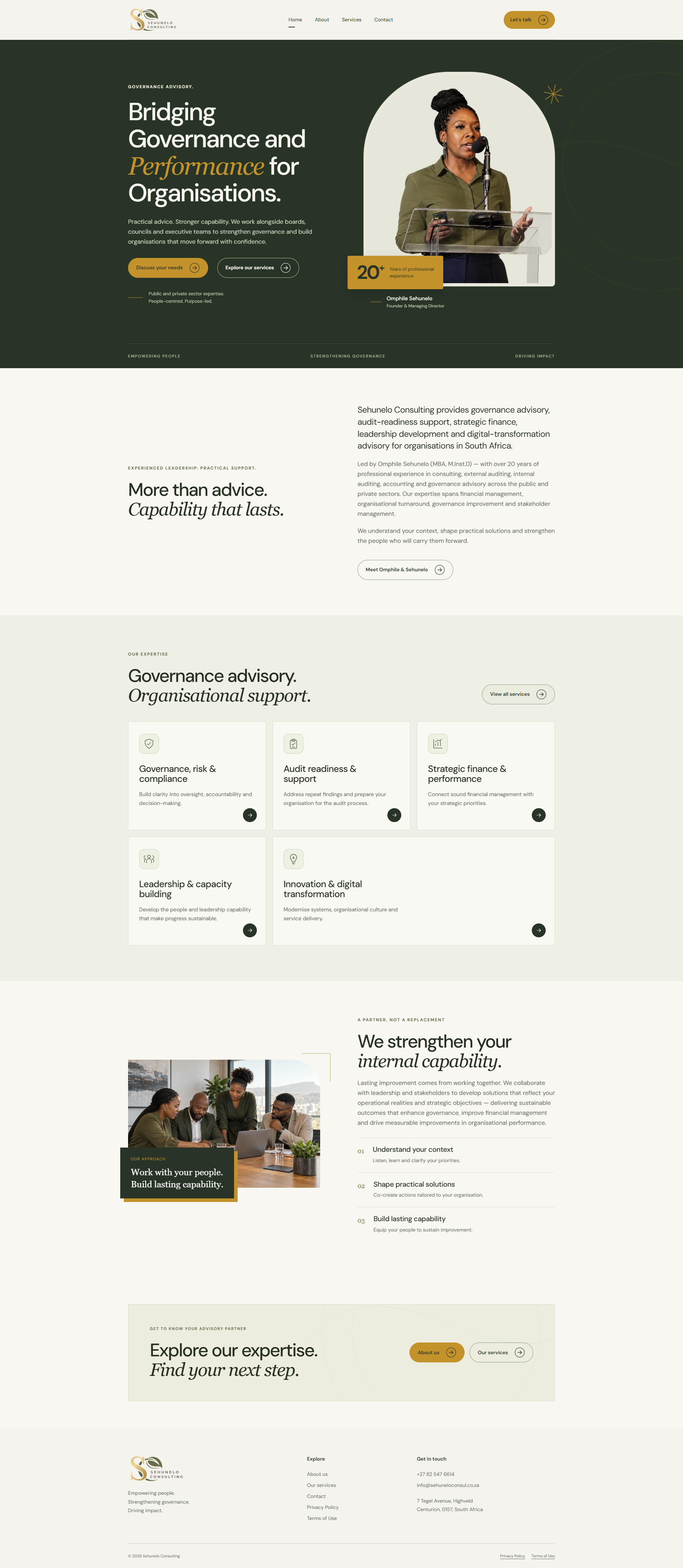 Sehunelo Consulting homepage
