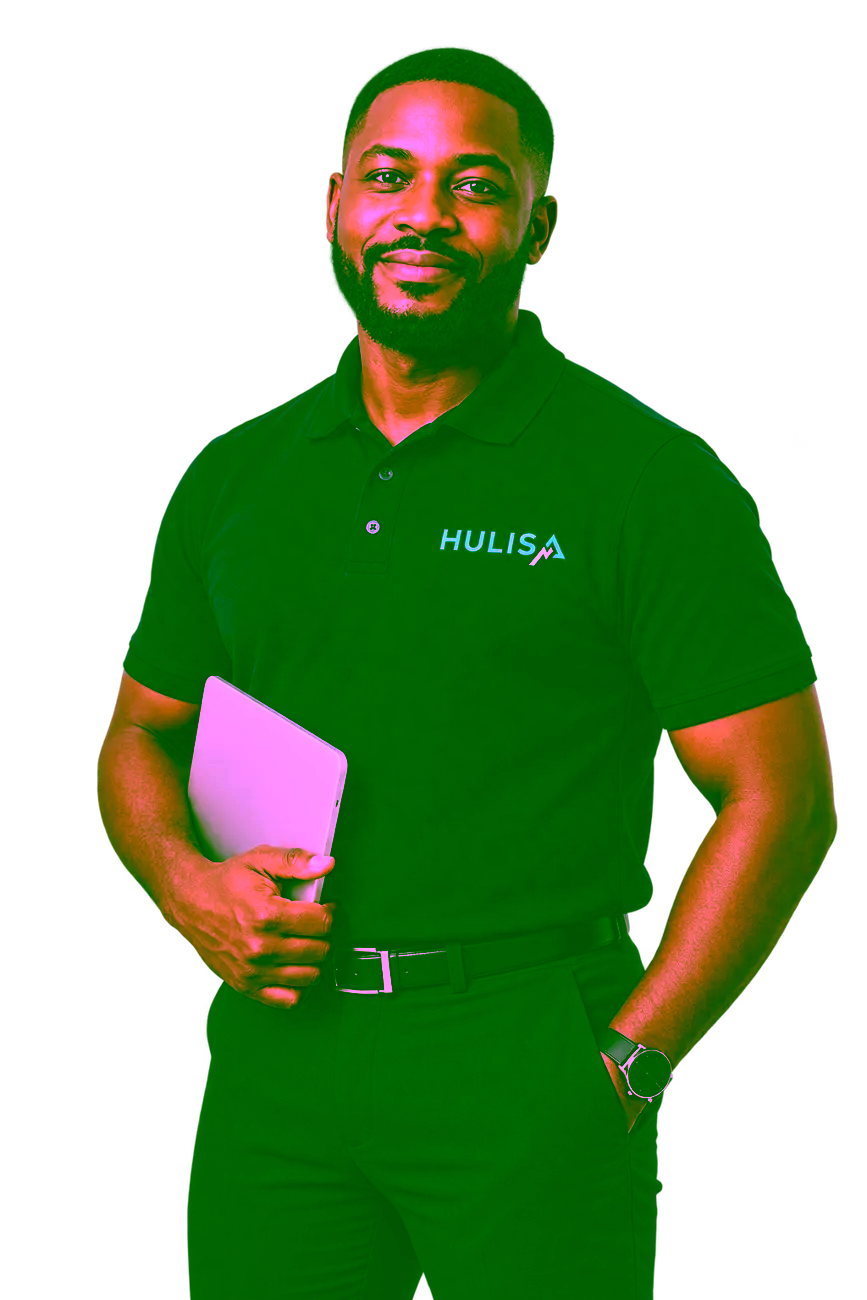Illustrative Hulisa consultant holding a tablet
